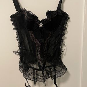 Victoria’s Secret black lace lingerie set corset